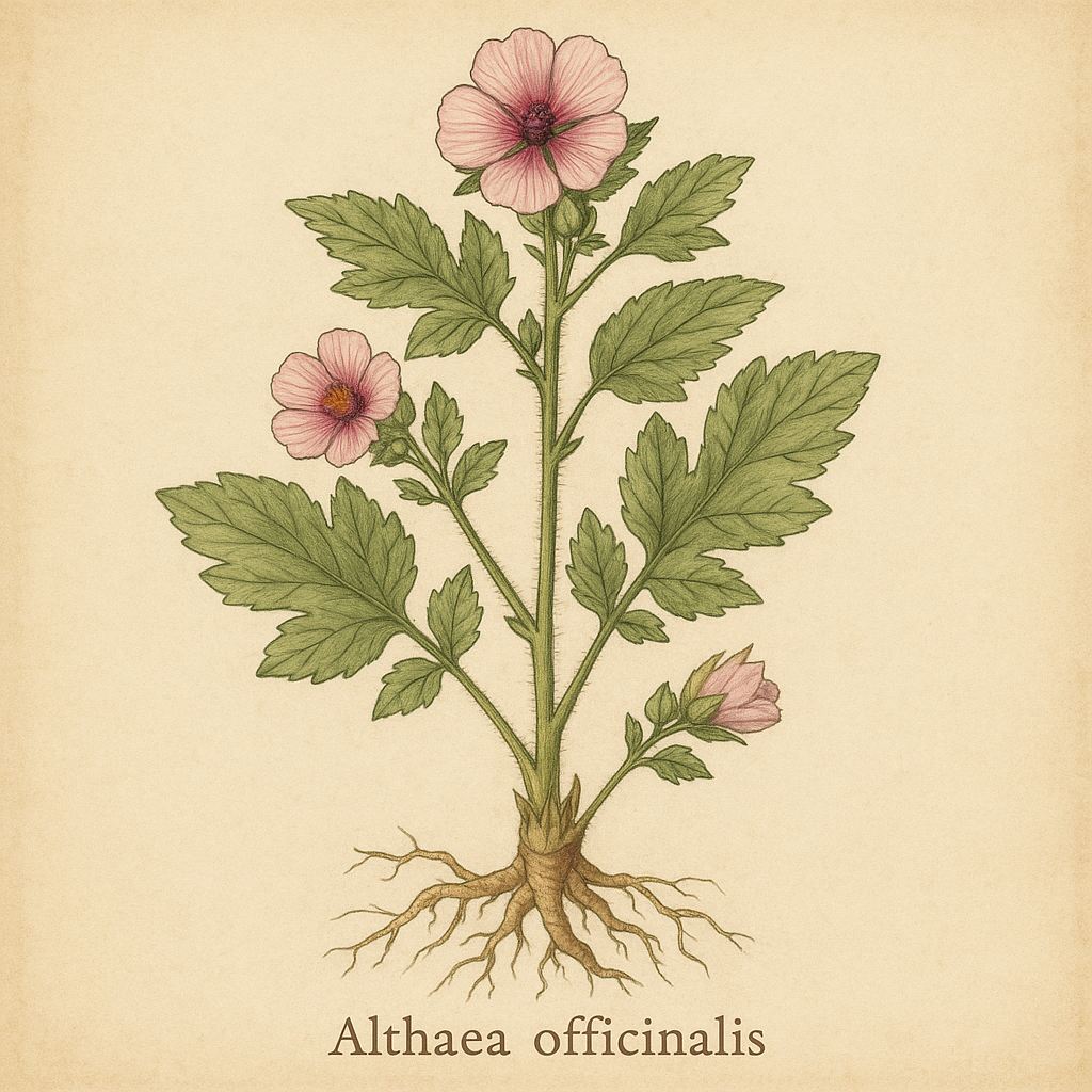 Althea officinalis (legestokkrose)