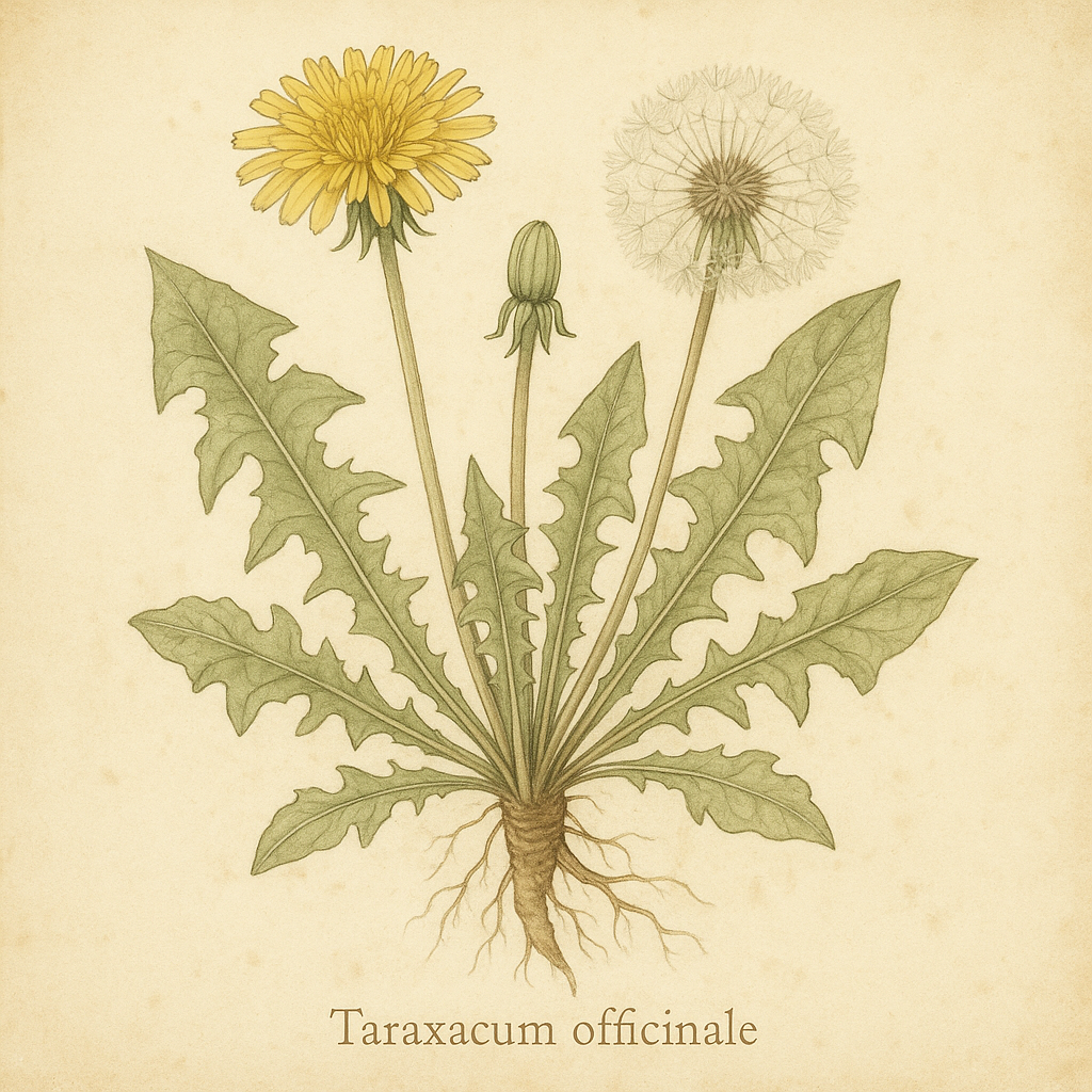 Taraxacum officinale (løvetann – rot og blad)